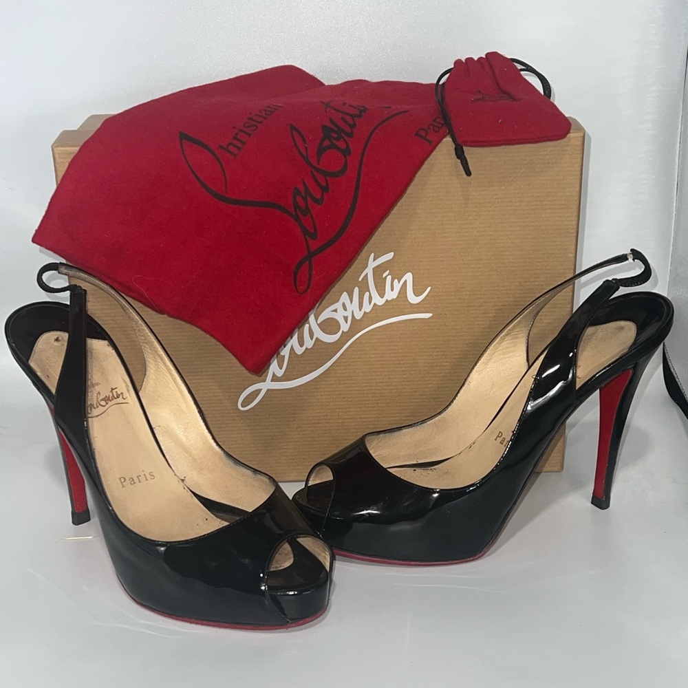CHRISTIAN LOUBOUTIN black patent leather Very Privè Private Number